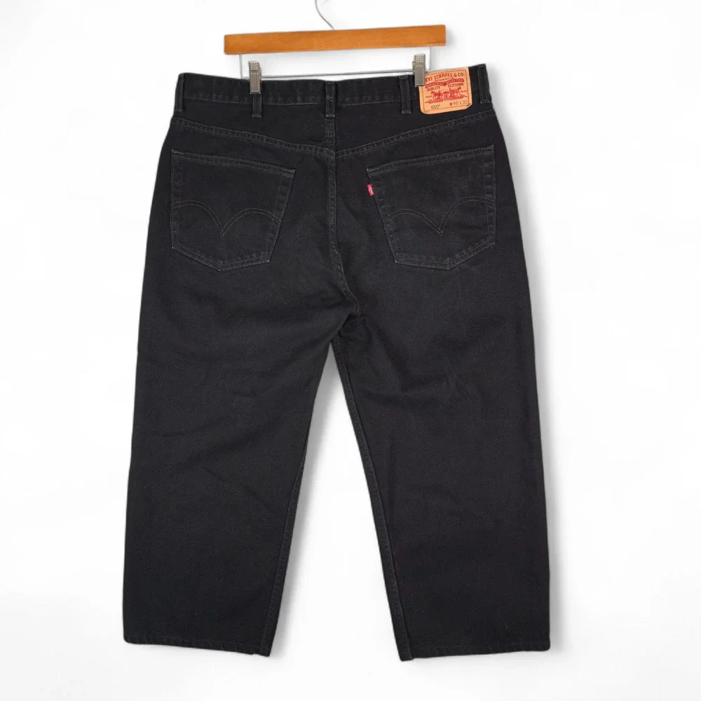 Vintage Levis 550 Jeans Mens Hemmed‎ 40x24 Black Relaxed Fit DIY Cutoff Shorts